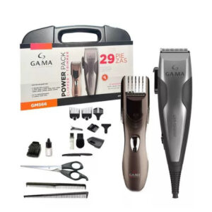 Pack Cortadora Clipper + Trimmer GM566 Maleta 29pcs GAMA